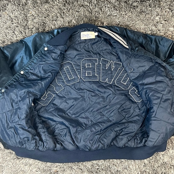 Vintage Chalk Line L Dallas Cowboys Starter Style Spellout Jacket EUC Rare! - Picture 4 of 10